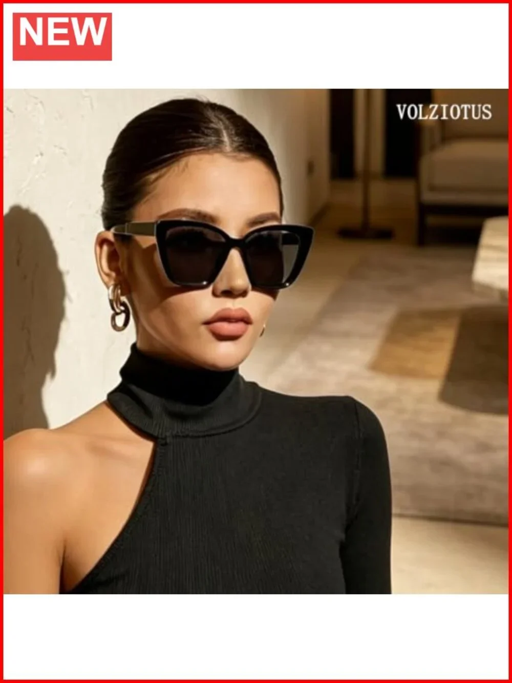 Oversized Cat Eye Sunglasses UV400 Protection Square Trendy
